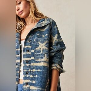 NWOT Free People All the Stars jacket oversized boho Medium novelty casual
